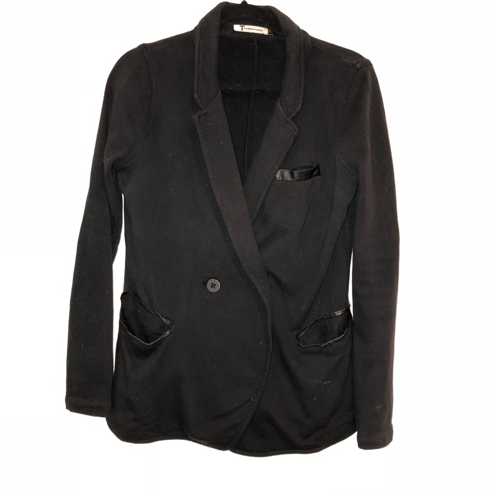 T by Alexander Wang Black Sweatshirt Blazer Size XS